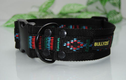 Bullyzei Halsband Nylon Schwarz / Indianer 50mm